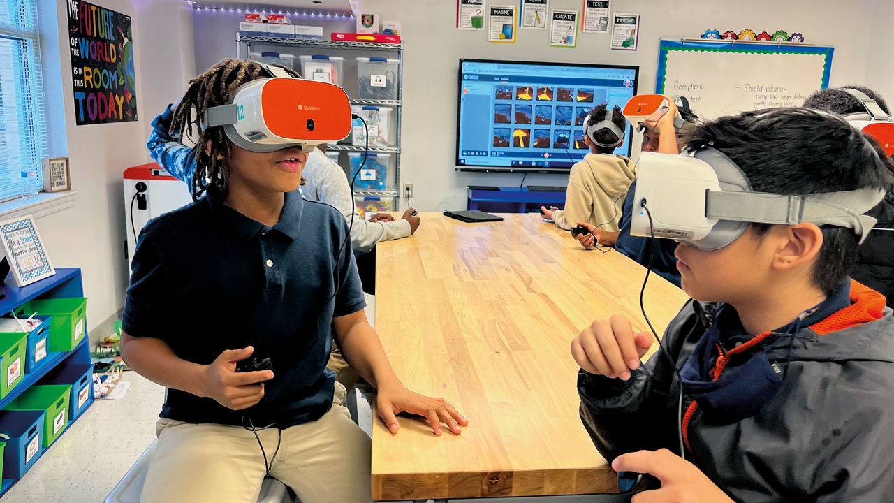 VR being used in the classroom