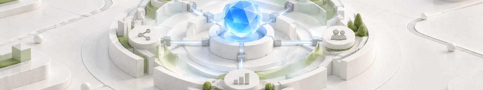 A replaceable blue intelligence core protected by accumulated layers of data, workflow, distribution and trust