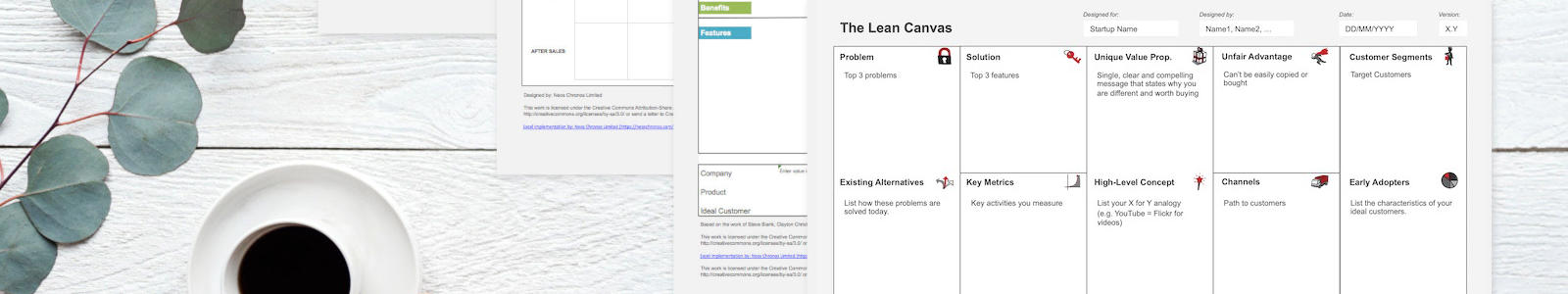 the lean canvas business model with basic instructions