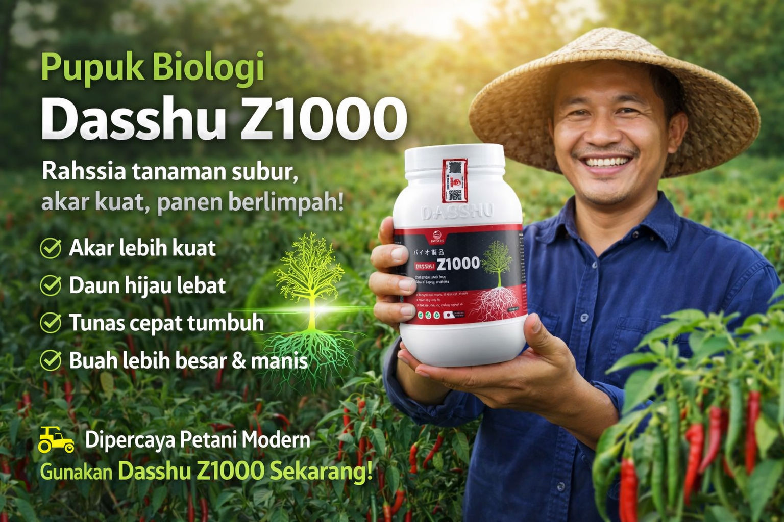Pupuk Biologi Dasshu Z1000 untuk Petani