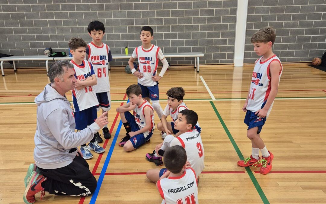 ProBall basketball kids training in Sydney developing athletic skills.