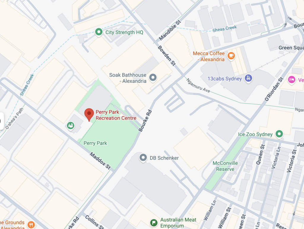 Map showing Alexandria Sydney where ProBall junior basketball competition teams play.