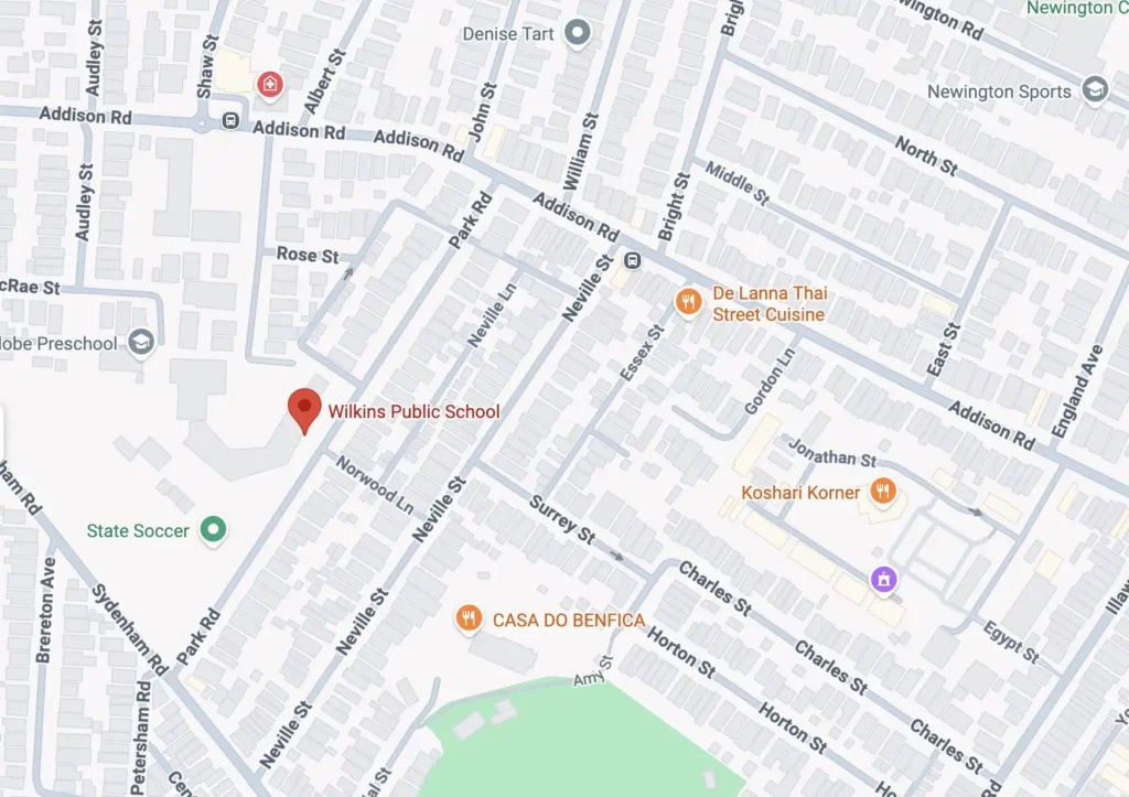Map showing South Sydney High School in Maroubra where ProBall Academy basketball training sessions run.