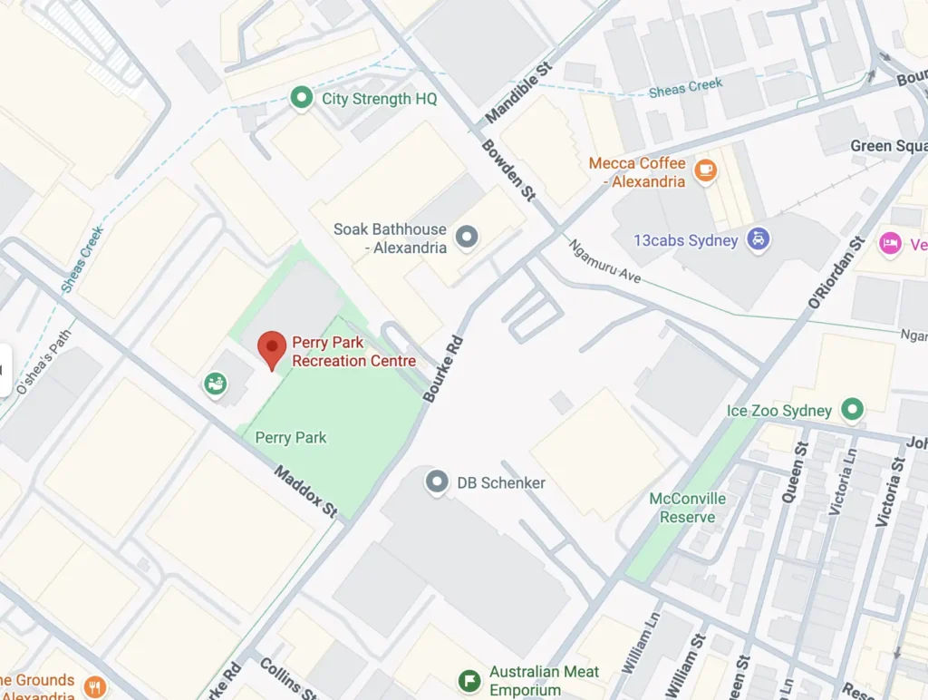 Map showing Alexandria Sydney where ProBall junior basketball competition teams play.