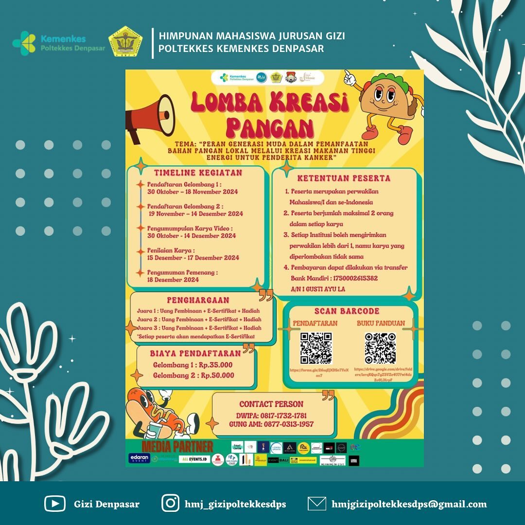 Lomba Kreasi Pangan Mahasiswa Tingkat Nasional 2024