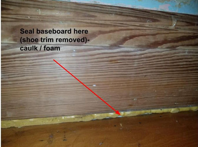 How to use Great Stuff Insulting Spray Foam to Seal Gaps - Windows & Doors  - Drafts behind Baseboard 