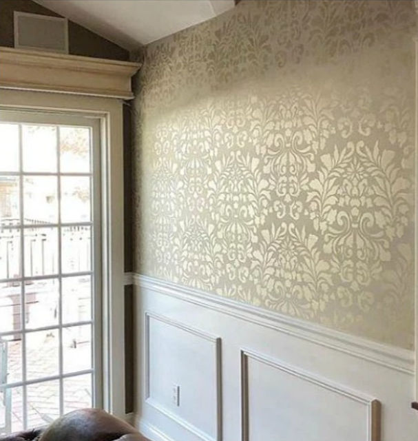 How to Stencil a Metallic Paint Feature Wall Fast and Fearlessly