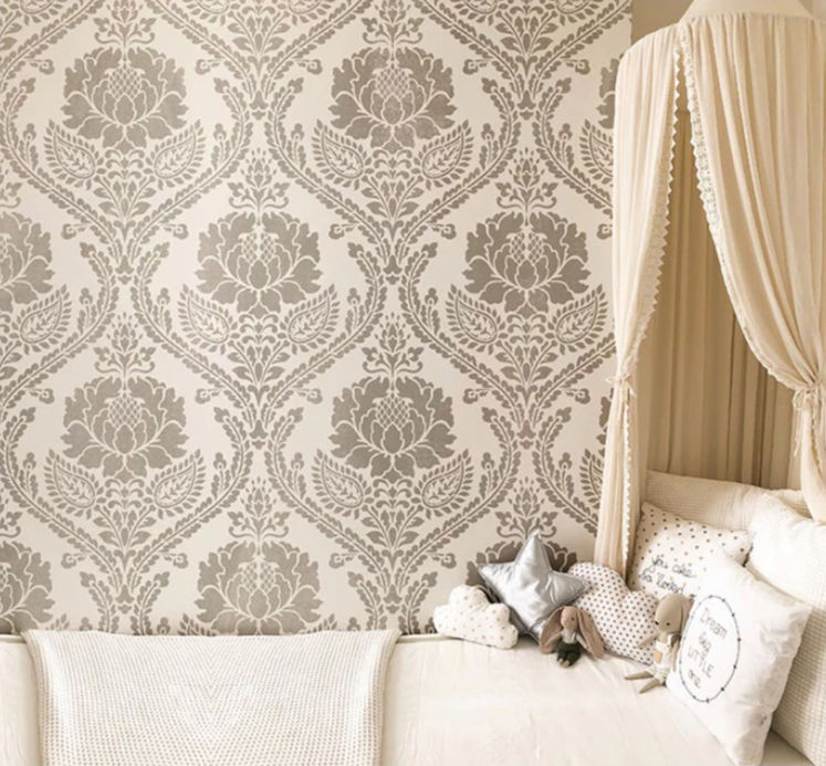 Fabric Damask Wall Stencil