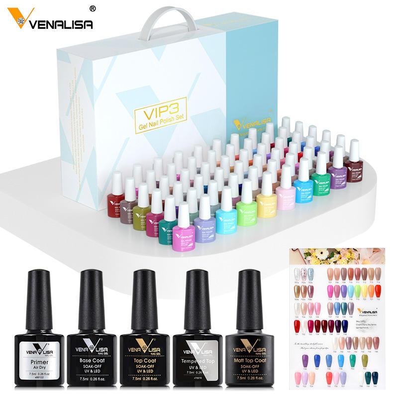 VENALISA VIP3 New Arrival 60 Perfect Colors Gel Polish Kit Upgrage 7.5ml Young Colors Classic Nail Gel Set