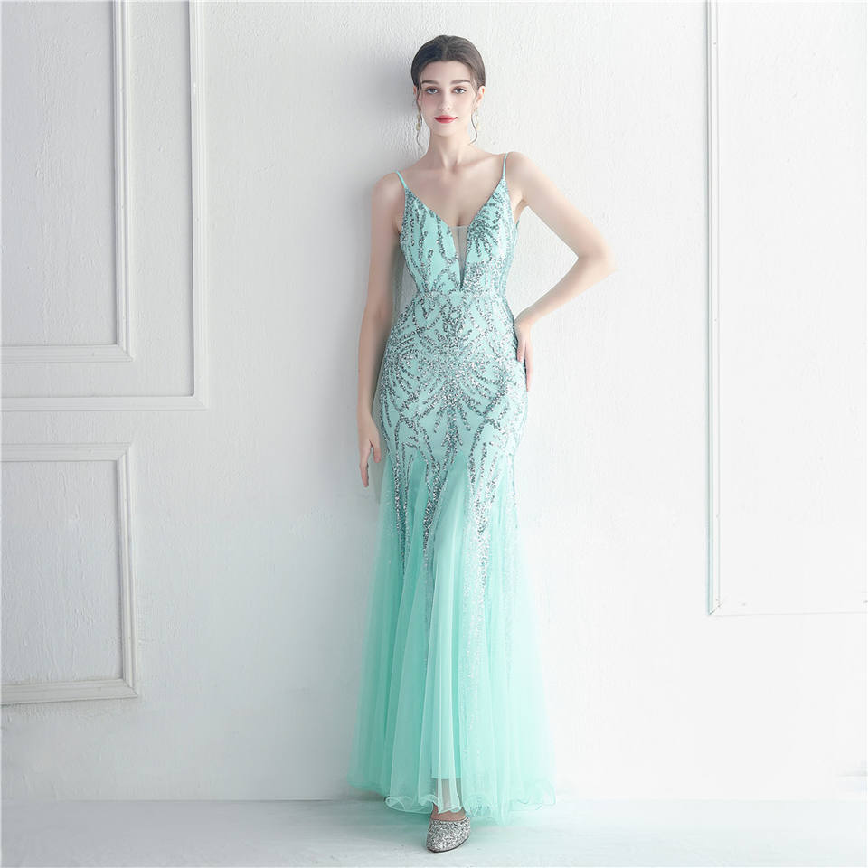 Positioning Beads Mesh New Foreign Trade 2026 High-end Evening Dress