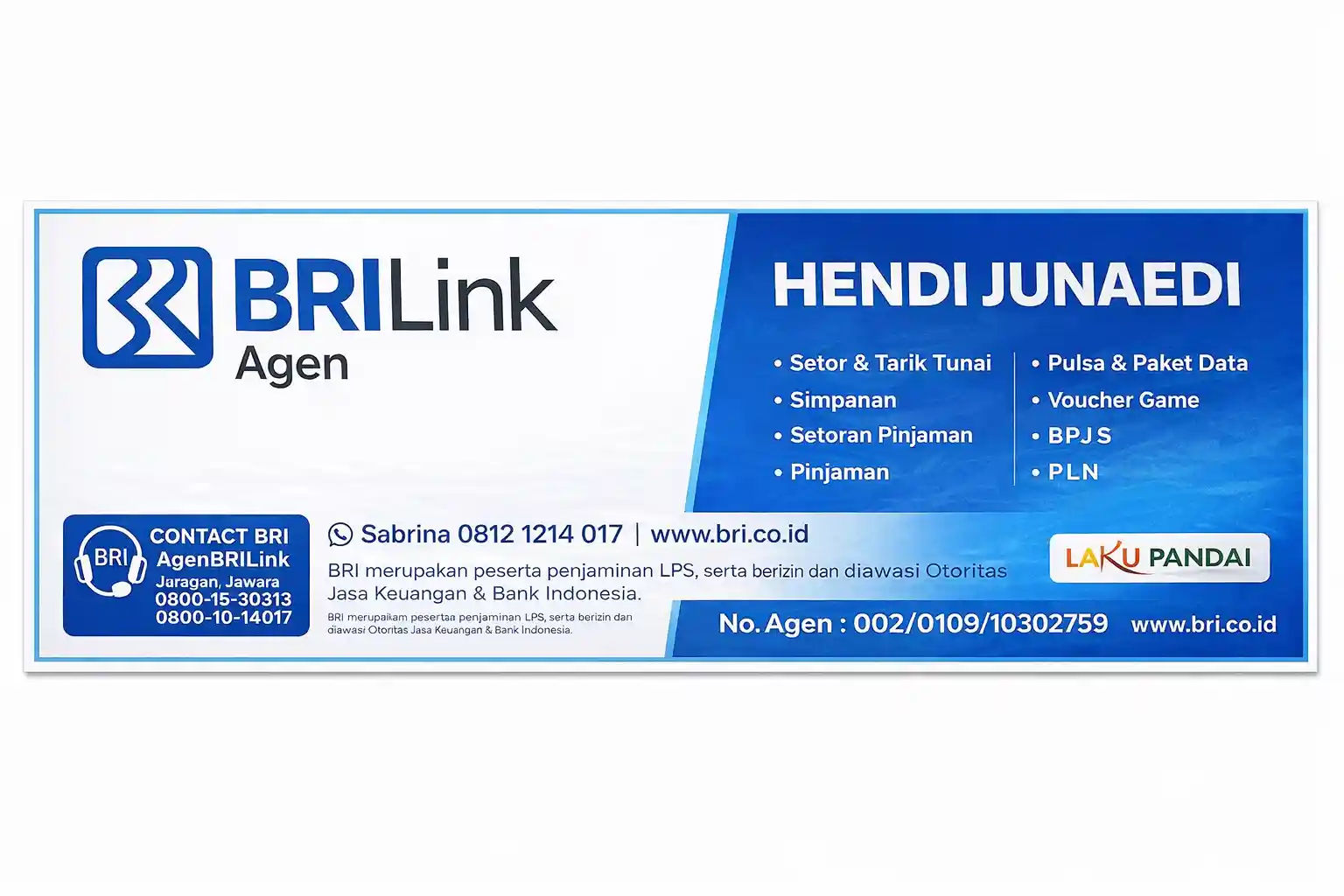 agen brilink layanan transaksi bank