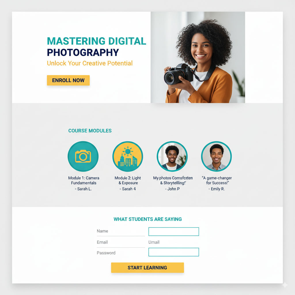 Landing Page Pelatihan Online – Kursus Desain Grafis