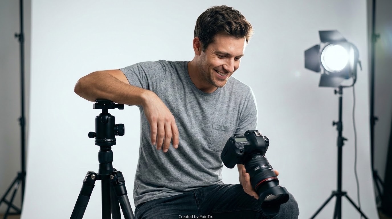 Pelajari cara membuat foto studio bergaya chiaroscuro yang dramatis dengan prompt AI. Teknik pencahayaan low-key untuk hasil foto pria yang sinematik.