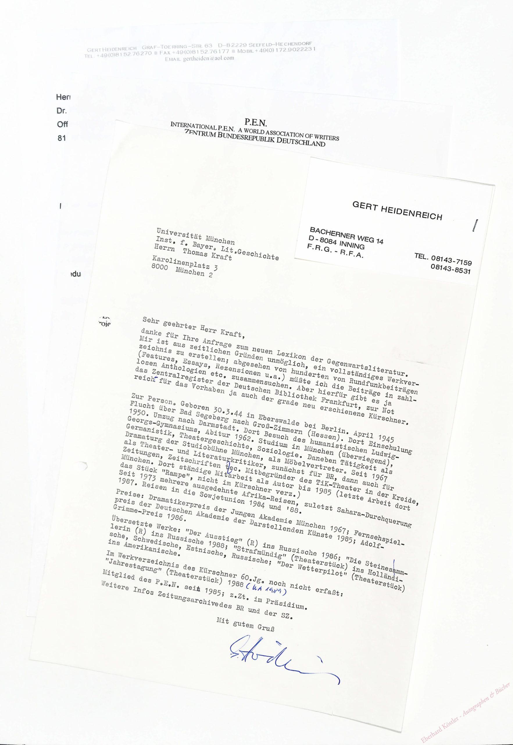 Heidenreich, Gert, Schriftsteller (geb. 1944). Heidenreich, Gert, Schriftsteller (geb. 1944).