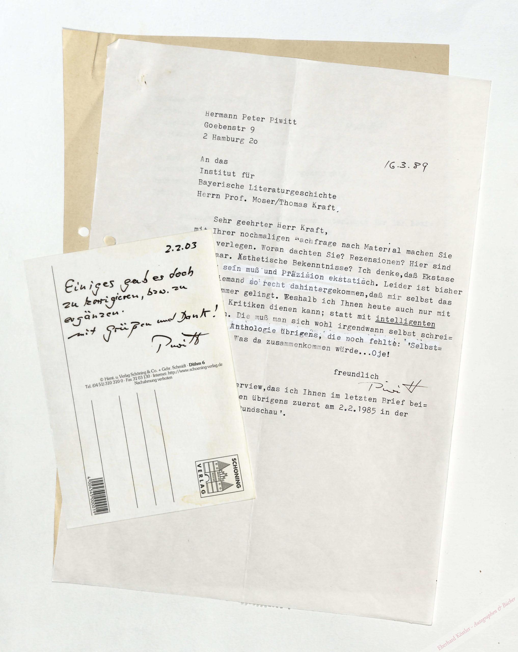 Piwitt, Hermann Peter, Schriftsteller (geb. 1935). Piwitt, Hermann Peter, Schriftsteller (geb. 1935).