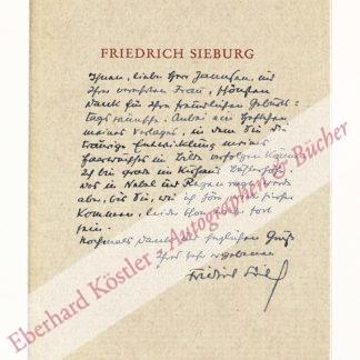 Sieburg, Friedrich, Schriftsteller und Publizist (1893-1964).