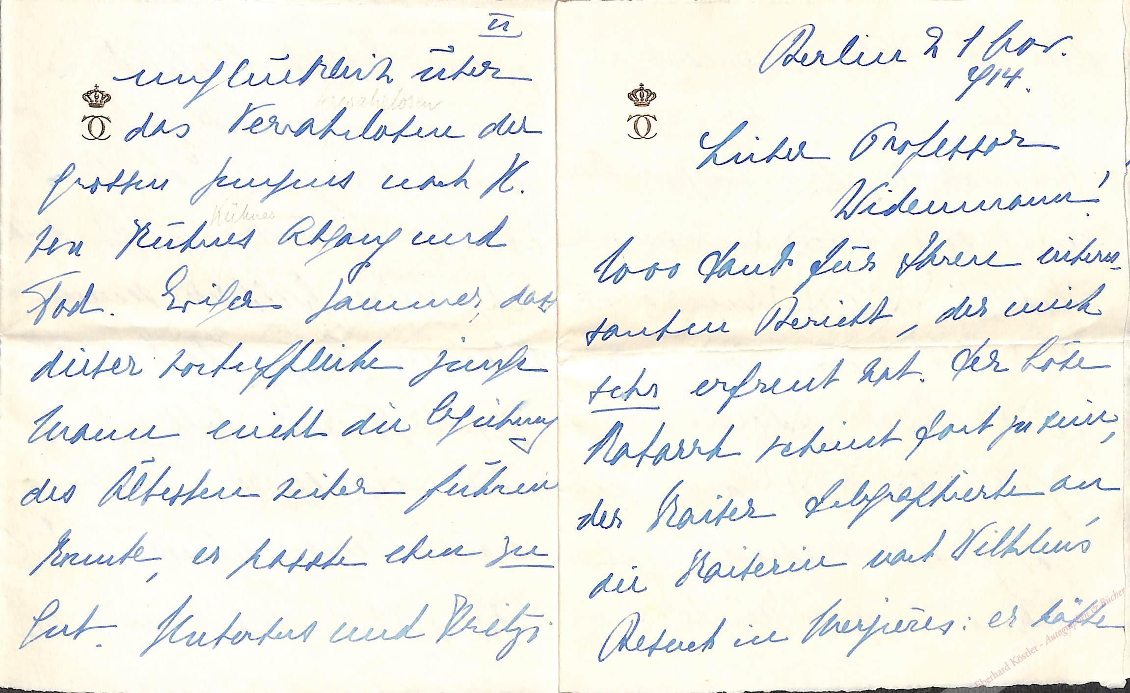 Mecklenburg, Cecilie zu, Kronprinzessin (1886-1954). Mecklenburg, Cecilie zu, Kronprinzessin (1886-1954).