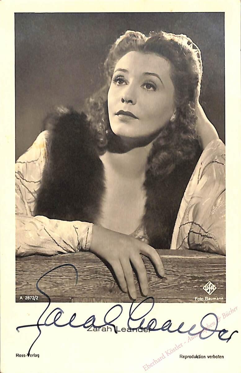 Leander, Zarah, Schauspielerin, Sängerin (1907-1981). Leander, Zarah, Schauspielerin, Sängerin (1907-1981).