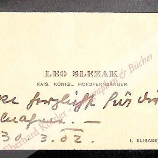 Slezak, Leo, Sänger, Schauspieler (1873-1946). Slezak, Leo, Sänger, Schauspieler (1873-1946).