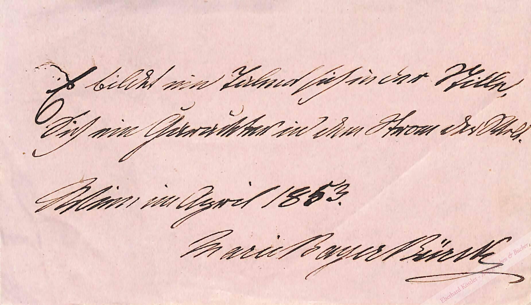 Bayer-Bürck, Maria, Schauspielerin (1820-1910). Bayer-Bürck, Maria, Schauspielerin (1820-1910).