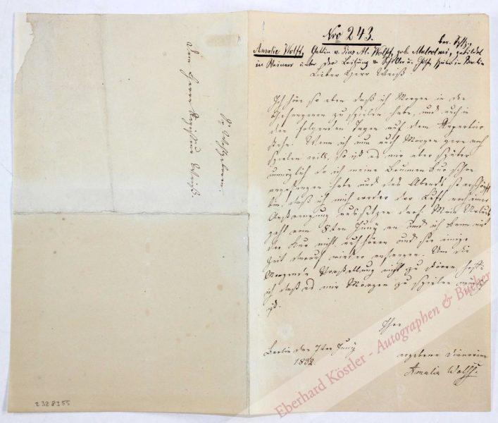 Ehefrau des Schauspielers Pius Alexander Wolff (1780-1851). Ehefrau des Schauspielers Pius Alexander Wolff (1780-1851).