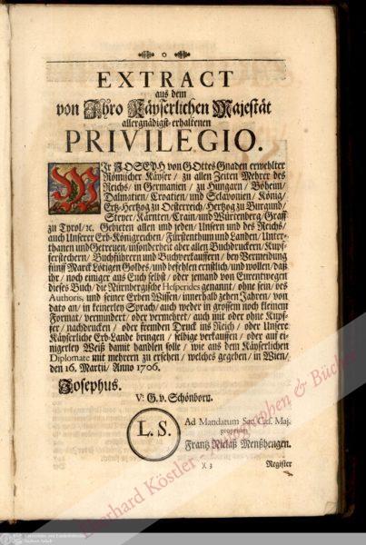 Volkamer - Joseph I.,, römisch-deutscher Kaiser (1678-1711). – Bild 2 Volkamer - Joseph I.,, römisch-deutscher Kaiser (1678-1711). – Bild 2