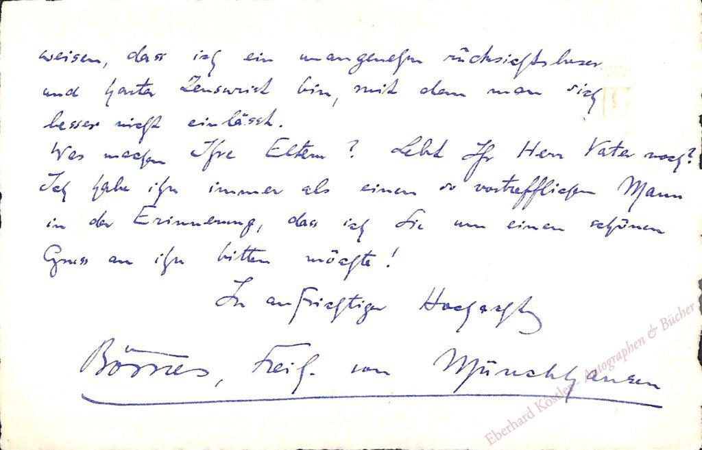 Münchhausen, Börries von, Schriftsteller (18741945).