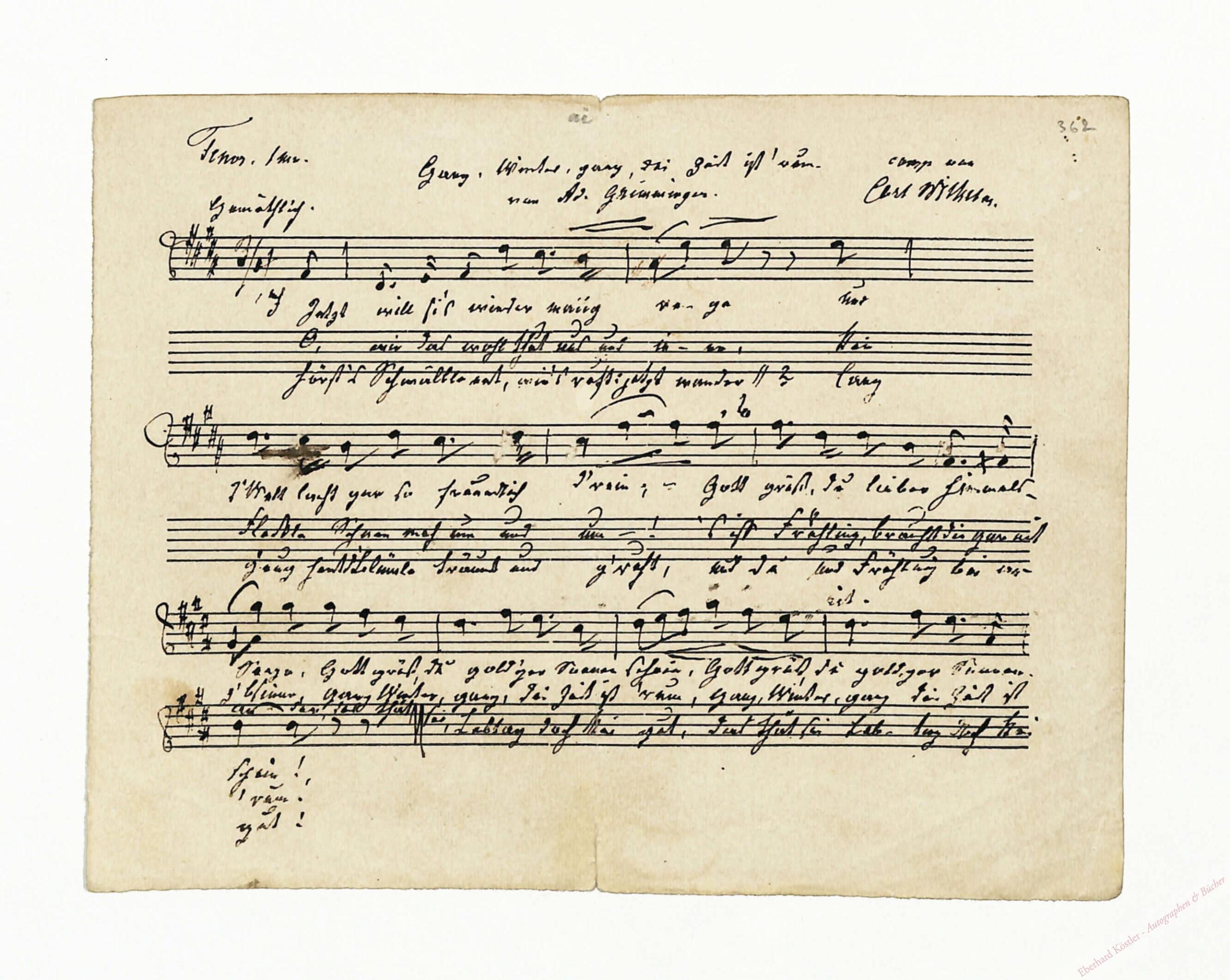 Wilhelm, Carl, Komponist und Dirigent (1815-1873). Wilhelm, Carl, Komponist und Dirigent (1815-1873).