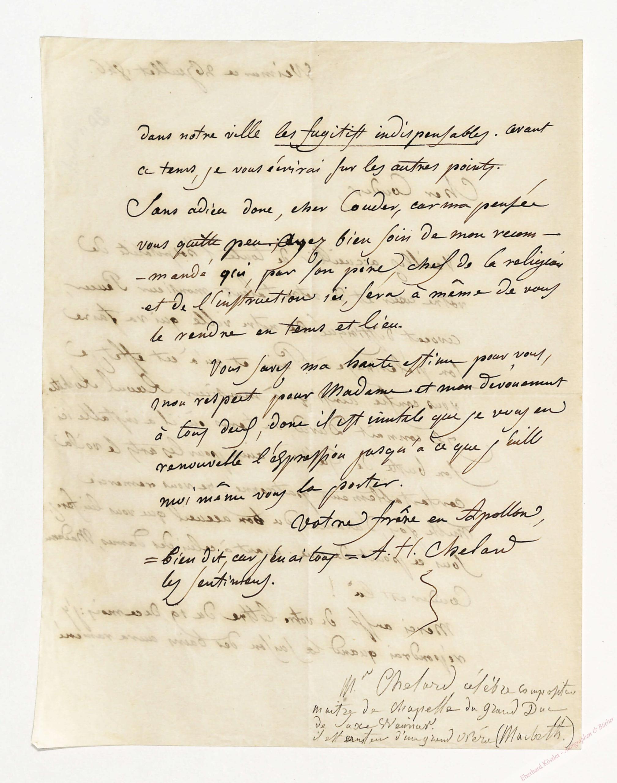 Chélard, Hippolyte, Komponist (1789-1861). Chélard, Hippolyte, Komponist (1789-1861).
