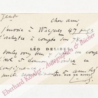 Delibes, Leo, Komponist (1836-1891). Delibes, Leo, Komponist (1836-1891).