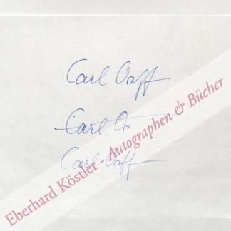 Orff, Carl, Komponist (1895-1982). Orff, Carl, Komponist (1895-1982).