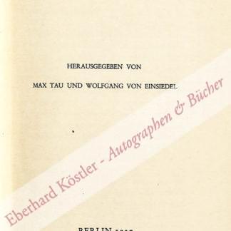 Tau, Max, Schriftsteller (1897-1976). Tau, Max, Schriftsteller (1897-1976).