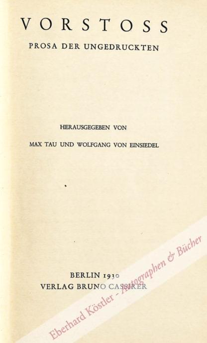 Tau, Max, Schriftsteller (1897-1976).