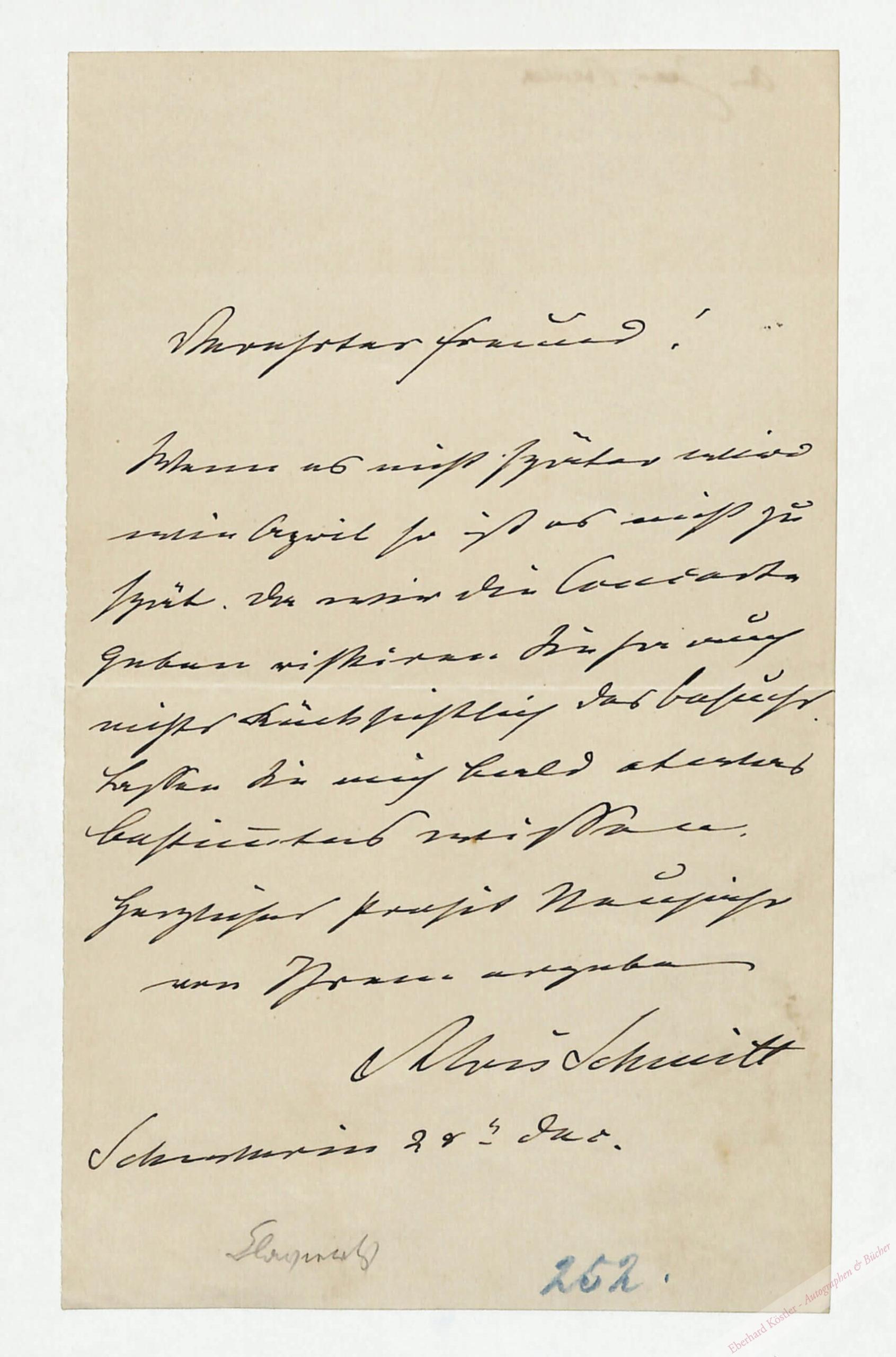 Schmitt, Georg Aloys, Komponist und Pianist (1827-1902). Schmitt, Georg Aloys, Komponist und Pianist (1827-1902).