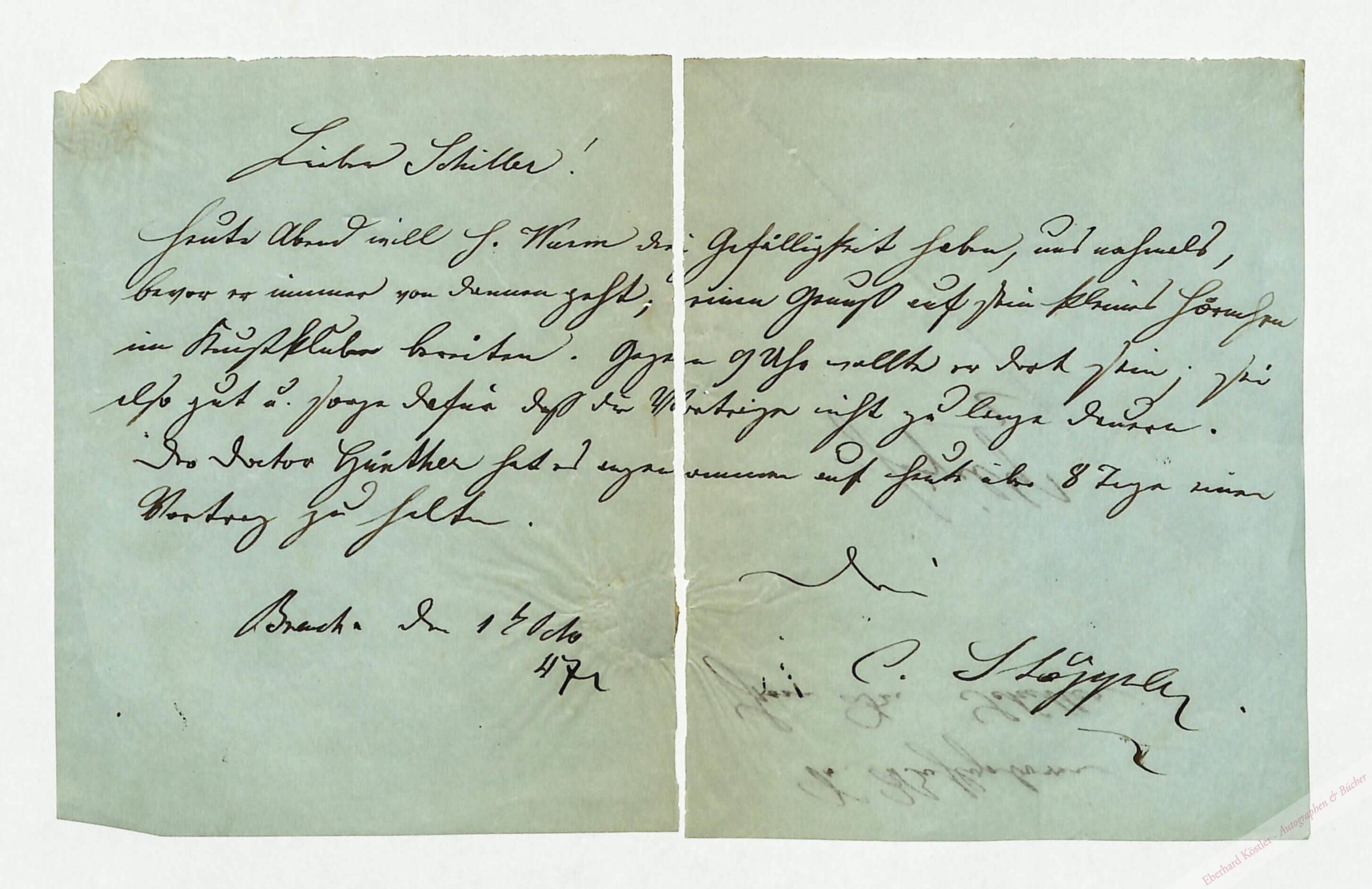 Stoeppler, Carl, Komponist (1810-1865). Stoeppler, Carl, Komponist (1810-1865).