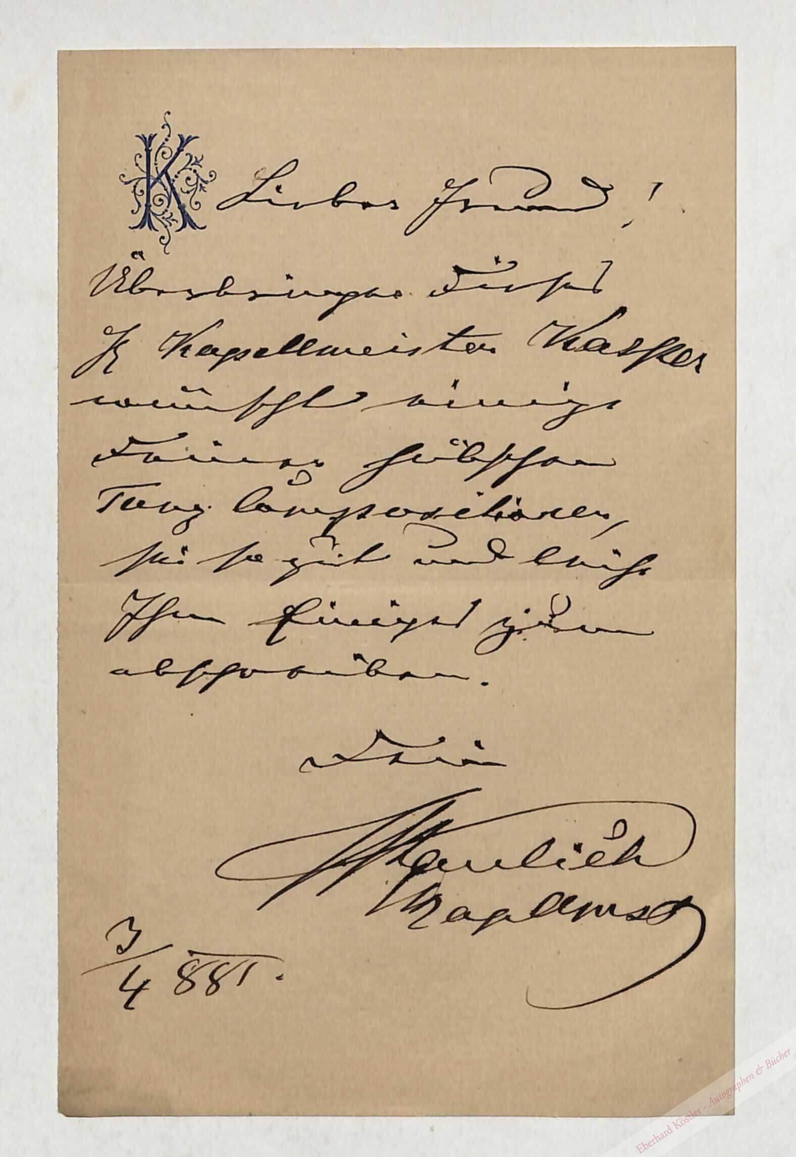 Kaulich, Josef, Komponist (1827-1901). Kaulich, Josef, Komponist (1827-1901).