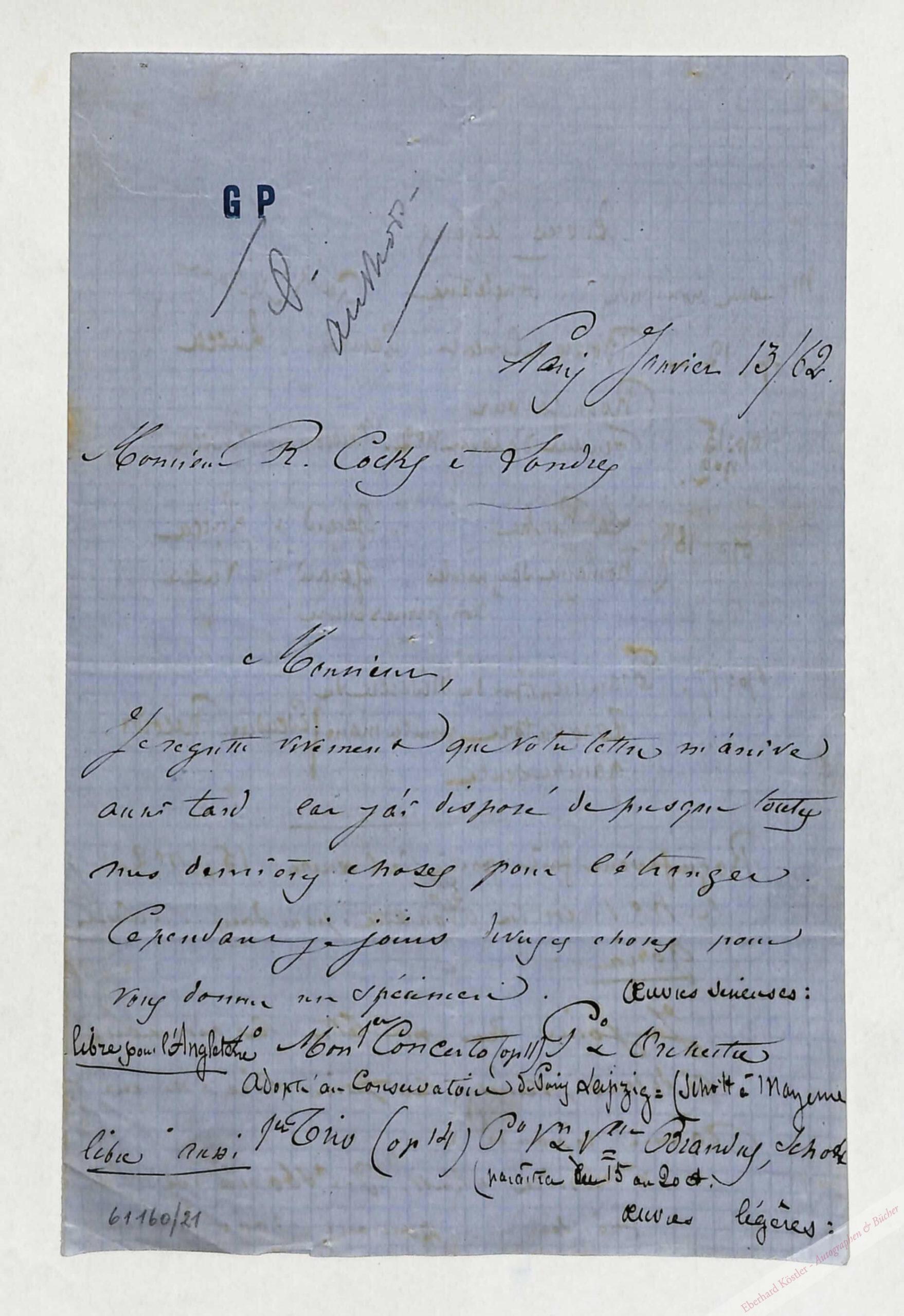 Pfeiffer, Georges, Komponist, Pianist und Musikkritiker (1835-1908. Pfeiffer, Georges, Komponist, Pianist und Musikkritiker (1835-1908.