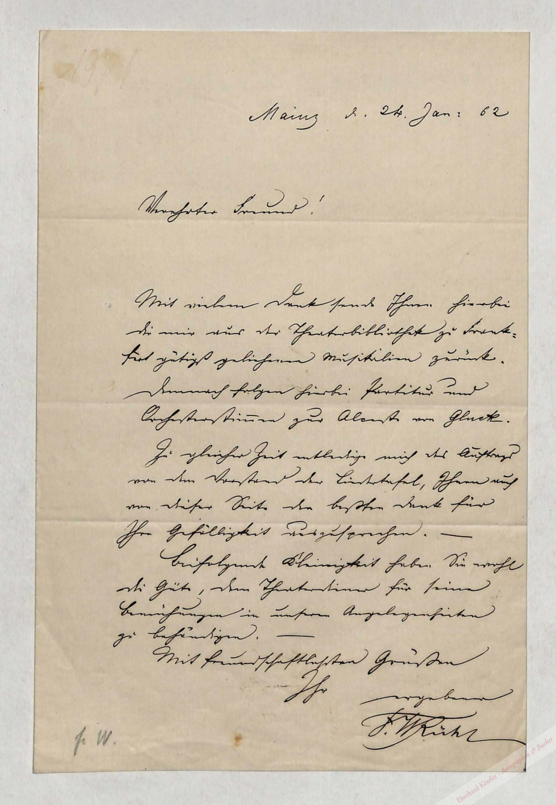 Rühl, Friedrich Wilhelm, Chorleiter, Dirigent und Komponist (1817-1874). Rühl, Friedrich Wilhelm, Chorleiter, Dirigent und Komponist (1817-1874).