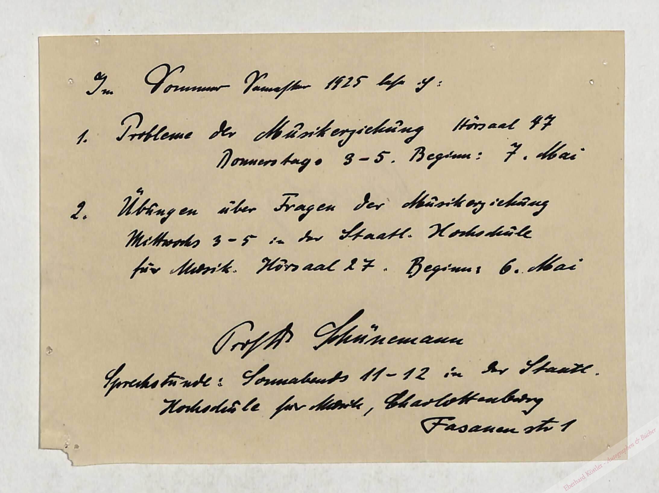 Schünemann, Georg, Musikwissenschaftler (1884-1945). Schünemann, Georg, Musikwissenschaftler (1884-1945).