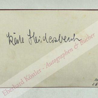 Heidersbach, Käthe, Sängerin (1897-1979). Heidersbach, Käthe, Sängerin (1897-1979).