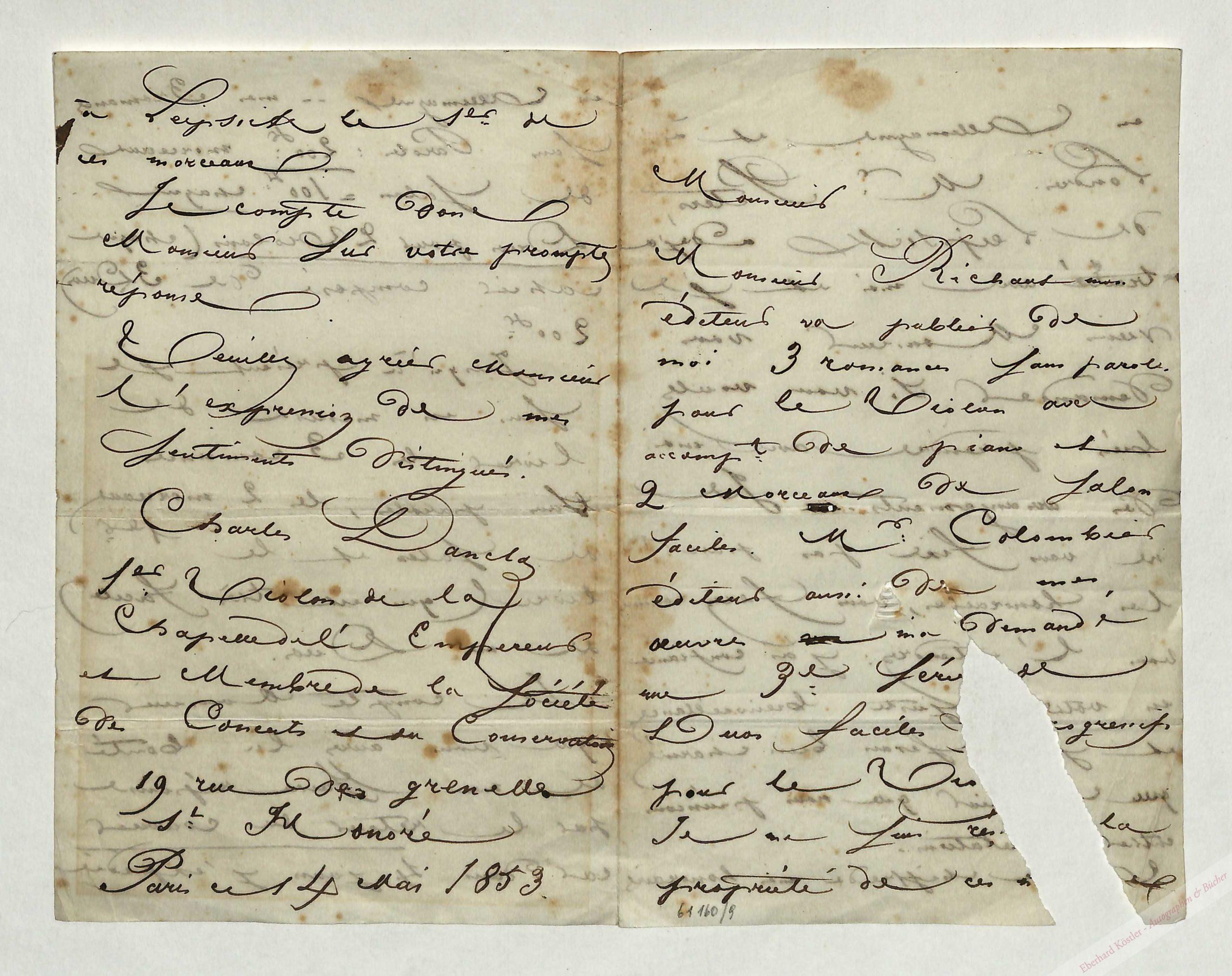 Dancla, Charles, Komponist und Violinist (1817-1907). Dancla, Charles, Komponist und Violinist (1817-1907).