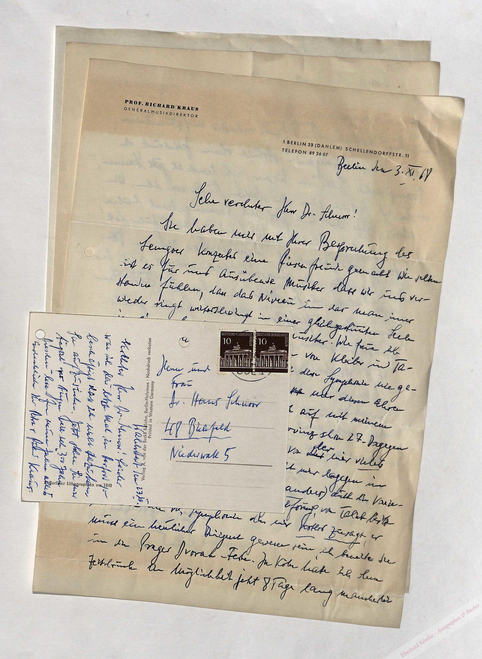 Kraus, Richard, Dirigent (1902-1978). Kraus, Richard, Dirigent (1902-1978).