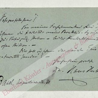 Huber, Hans, Komponist (1852-1921). Huber, Hans, Komponist (1852-1921).