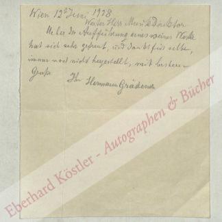 Grädener, Hermann, Komponist (1844-1929). Grädener, Hermann, Komponist (1844-1929).