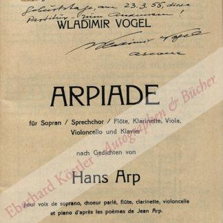 Vogel, Wladimir, Komponist (1896-1984). Vogel, Wladimir, Komponist (1896-1984).