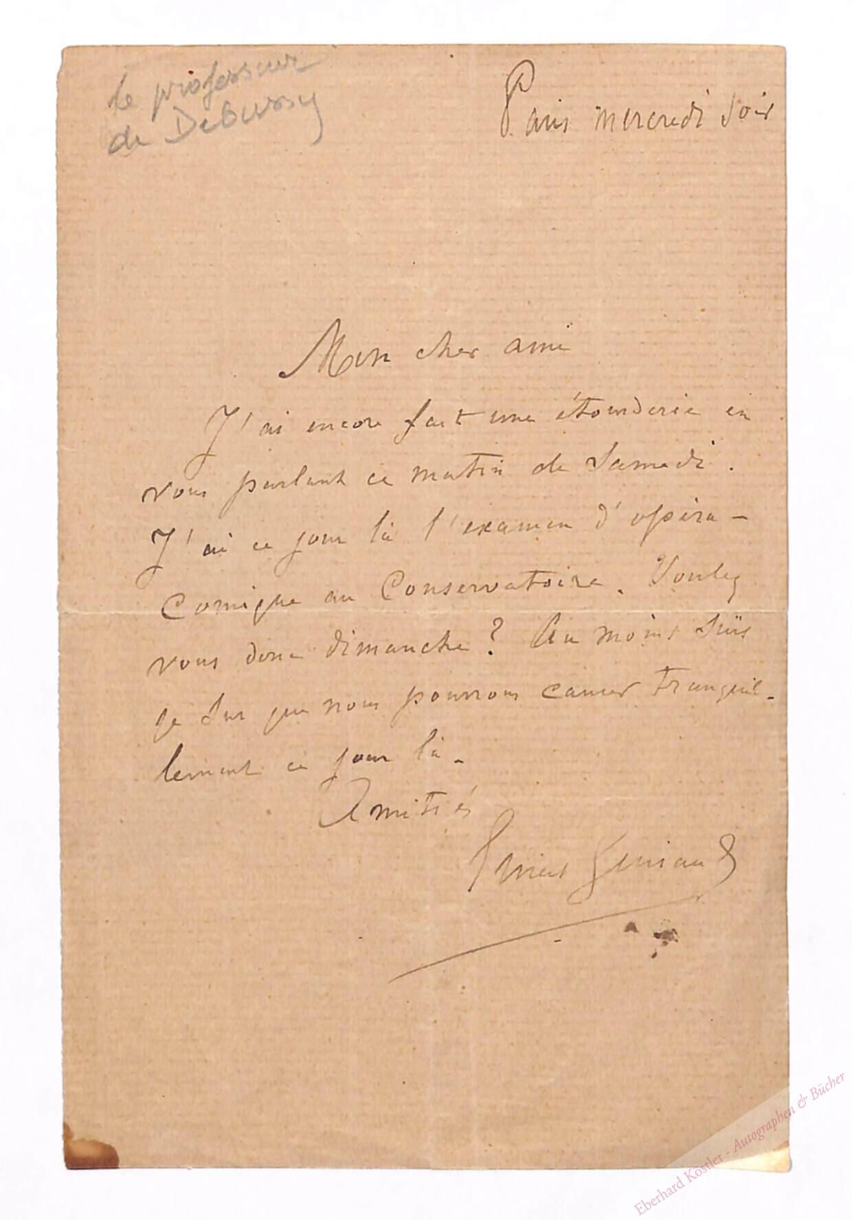 Guiraud, Ernest, Komponist (1837-1892). Guiraud, Ernest, Komponist (1837-1892).