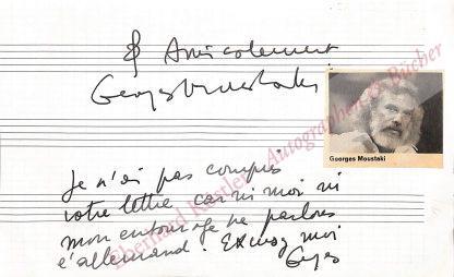 Moustaki, Georges, Chansonnier (1934-2013).