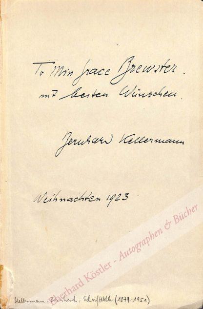 Kellermann, Bernhard, Schriftsteller (1879-1951).