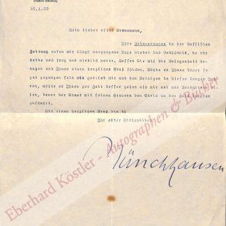 Münchhausen, Börries von, Schriftsteller (1874-1945).