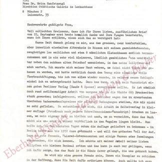 Hanfstaengl - Boddien, Heinrich von, Maler (1894-1971). Hanfstaengl - Boddien, Heinrich von, Maler (1894-1971).